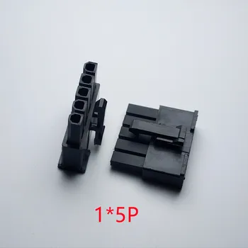 50GAB/1Lot 5557 4.2 mm Black Vienā Rindā 1*5Pin 5P Male Plug Plastmasas Apvalks Mājokļu Auto Datoru Strāvas Savienotājs