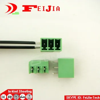 (50gab/lot) 15EDG-3.5-3P Taisni Pin PCB Skrūvju Spaiļu Bloka Savienotājs (3,5 mm Piķis 3 Pins Kontaktdakšu