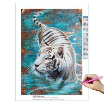 5D Dimanta glezniecības Pilnībā Urbt Dimanta Tīģeris Mozaīkas Dzīvnieku Dimanta Tīģeris Izšuvumi DIY Mājas Dekoru Rhinestones Krāsošana