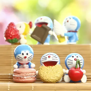 6PCS/Set Deserts Sērijas Radošo Dārza Ainavu Dorami Doraemonn Robots Kaķis Mini Darbības Rādītāji Apdare, Rotaļlietas, Ziemassvētku Dāvanas