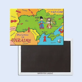 78*54*3mm Vecās Pastkartes,UKRAINA kartes Metāla Ietin Suvenīru, Ledusskapis Magnēti 20339 Cieta Plāksne Tūrisma Atmiņas