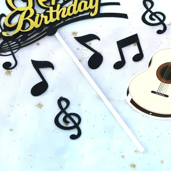 8pcs/set Mūzika Happy Birthday Cake Topper Candy Bar Bērnu Duša Puse Dekorēšanas Piederumi Bērnam Dzimšanas dienā Karikatūra Kūka Toppers