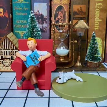 Adventures of Tintin Cute Karikatūra Attēls Rīcības Attēls Tintin Veikt Grāmatu Sniega Suns Modeli, Rotaļlietas, Rotājumus Bērniem Dāvanas 10cm