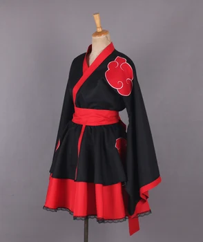 Anime Shippuden Seksa Pāreja Kimono Lolita Kleita Akatsuki Cosplay Kostīms Sievietēm Sieviešu Japānas Stila Kleitas
