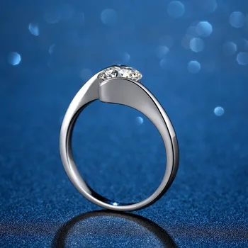 Atvēršanas Regulējams Petite Savīti Dizaina Moissanite Gredzeni Tīra Sudraba Imitēts Diamond Ring Dzimšanas Dienas Dāvanas Meitenēm
