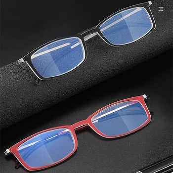 Augstas Kvalitātes Anti-zilā Pretbloķēšanas Lasīšanas Brilles TR90 Plānie Portatīvie Presbyopic Brilles Modes Vīrietis Sieviete Brilles Rāmis +3.5