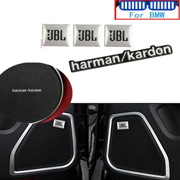 Auto Audio Rotā 3D Alumīnija Harman Kardon Žetona Emblēma Uzlīme BMW E34 E36 E60 E90, E46 E39 E70 F10 F20 F30 X5 X6