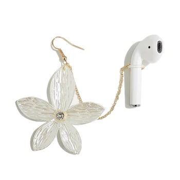 Balti ziedi AirPods bezvadu bluetooth austiņas anti-zaudēja virves auskari auskari meitenes