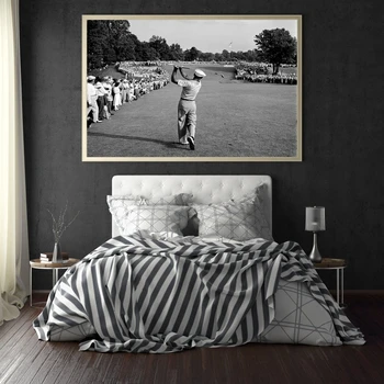 Ben Hogan Slaveno Golfa Shot Plakātu melnbaltu Plakātu Sienas Mākslas Audekls Gleznošanai Guļamistaba, viesistaba, Mājas Apdare (Bez Rāmja)