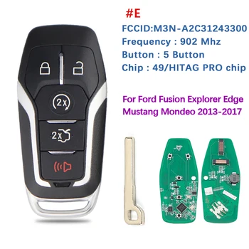 CN018122 Pēcpārdošanas Ford Fusion Explorer Malas Mustang Mondeo Kuka Atslēgu Fob, 2013. gada līdz 2017. gadam Gada Modelis M3N-A2C31243300 49 Chip