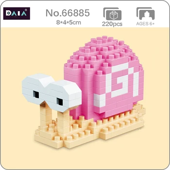 DAIA 66885 Dzīvnieku Paradīze Pasaulē Rozā Gliemeža Gliemju Pet 3D Modelis DIY Mini Dimanta Bloki, Ķieģeļi Celtniecības Rotaļlieta Bērniem, kas nav Kaste