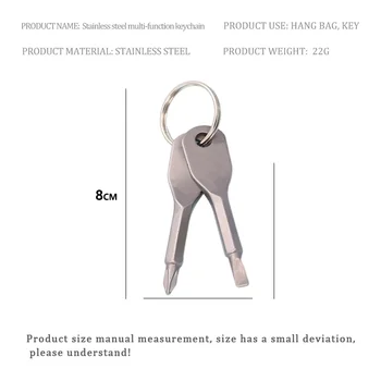 Daudzfunkcionāls Keychain Rīku, Āra EDC Krusta Āra Sporta Portatīvie Mini Iešķeltu Skrūvgriezis Keychain
