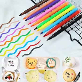 DIY Pārtikas Pigmenta Pildspalvu, Otu Cept Pārtikas Atvilktnes Krāsu Zīmuļi Marķieri Cepumu Kūka Sīkfailu Krāsošana Cepumi Pomādes Kūka Decoratin