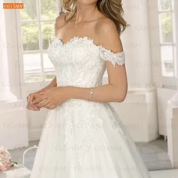 Elegants, Baltas Kāzu Kleitas Mežģīnes Appliqued Kāzu Kleitas Mīļotā Tills Ir 2021. Drēbes De Mariée Pasūtījuma Vestido De Casamento