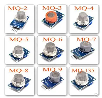 Gāzes Sensors MQ-2 MQ-3 MQ-4 MQ-MQ 5-6 MQ-7 MQ-8 MQ-9 MQ-135 Atklāšanas Dūmu sašķidrinātas metāna Gāzes Sensoru Modulis Arduino