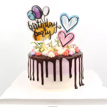 Happy Birthday Cake Topper Karogi, Baloni, Gillter Kūka Toppers Sirds Bērniem Dāvanu Kāzu Bērnu Duša Puse Cepšanas DIY Dekori Ziemassvētku