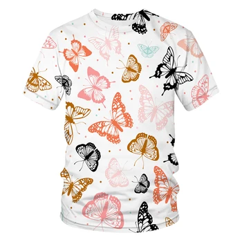 Ir 2021. Cute karikatūra Tauriņš Vīriešu 3D Iespiests T-krekls Vasaras Hip-Hop Stila T-krekls harajuku Īsām Piedurknēm Modes Tendence Streetwear