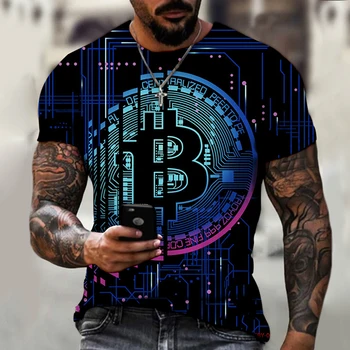 Ir 2021. Modes Vasaras Vīriešu Cryptocurrency B Bitcoin BTC T-krekls Cryptocurrency Blockchain Ziemassvētku T-krekls Izmērs XXS-6XL