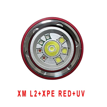 Jaunais LED Niršanas Lukturīti Zemūdens 80M XM L2 Fotogrāfijas, Video Kamera Taktiskais Lukturītis UV+Balts+Sarkans LED Lanterna Lāpu