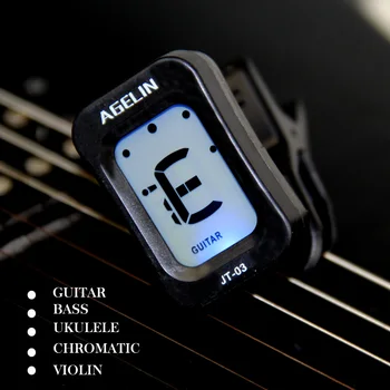 JAUNU Ģitāru Skaņotājs Regulējams Pret Traucējumiem LCD Clip-on Elektronisko Digitālo Ģitāru Hromatiskās Ģitāra havajiešu ģitāra, Bass, vijole Uztvērējs