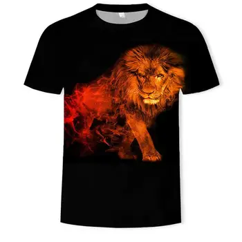 Jaunā 3D Dzīvnieku Lauva Vīriešu t-krekls Vasaras Drukāt Karalis Meža Grafiskais t krekli ir 2021. Modes Gadījuma Smieklīgi, t krekli, Streetwear