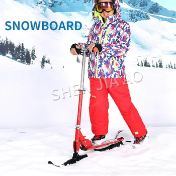 Jaunā multi-funkcionālo Salokāma sniega ragavas slēpošanas valdes Skibob un Motorolleru par bērnu un pieaugušo Rullīšu Skeitborda āra sporta JSGM-06