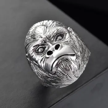 Karstā Filmu Gredzeni Vīriešiem Gorilla Forma Radošā Dizaina Bague Homme Vintage Punk Gredzeni, Retro Valdonīgs Gredzenu Anillos mujer anel