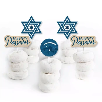Laimīgs Lieldienas Deserts Cupcake Toppers Pesach Ebreju Brīvdienu Puse Skaidrs, Ārstēt Cērtes -komplekts no 24
