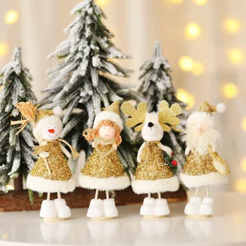 Laimīgu Jauno Gadu, Ziemassvētku Rotājumi DIY Xmas Dāvanas Santa Claus, Sniegavīrs Koka Kulons Lelle Pakārt Rotājumi Mājās Noel Natal