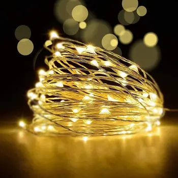 LED String Gaismas Vara Stieples Pasaku Gaismas Ziemassvētku Vainags Iekštelpu Guļamistabu Mājās Kāzu Puse, Apdares Nakts Lampas