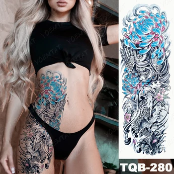 Liela Pilna Roka Piedurknēm Tetovējums Pūķis Krīt Ūdensnecaurlaidīgus Pagaidu Tetovējums, Uzlīmes Japāņu Tradīcijas Vīrieši Sievietes Body Art Tatto