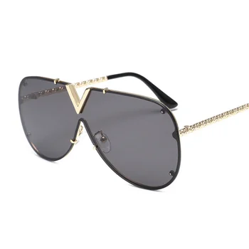 Luksusa Lielgabarīta Vīriešu Saulesbrilles Zīmola Dizainere Liels Rāmis Metāla Stila Saules Brilles Sieviešu Modes Augstas Kvalitātes Oculos De Sol