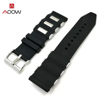 Melnā Metāla Watchband Vispārīgu Modes Sporta Silikona Pulksteņu Siksniņas Rokassprādze Nomaiņa Rokas 20mm 22mm 24mm Watchband Jostas