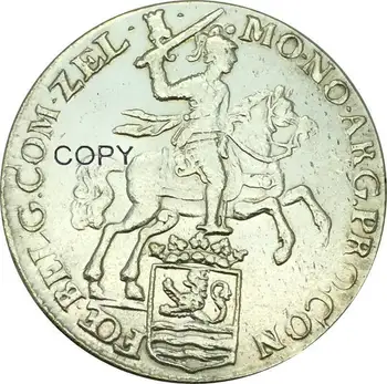 Nīderlande Monētas 1758 Bruņotais Jātnieks, Viens Horese Turot Zobenu Virs Galvas Ducaton(Sudraba Rider) Misiņa Plāksnītes Kopēt Monētas