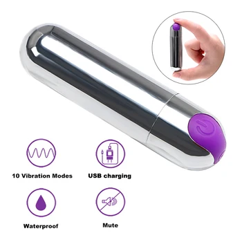 OLO 10 Ātrumu Mini Bullet Vibrators Spēcīga Vibrācija, G-spot Massager USB Lādējamu Ūdensizturīgs Seksa Rotaļlietas Sievietēm Seksa Veikals