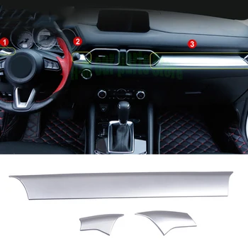 Par Mazda CX-5 CX5 2019 2020 piederumi auto paneli Centrālajā vadības melns vāks ABS chrome Interjera fasonēti izstrādājumi