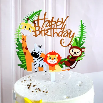 Radošā Cute Karikatūra Akrila Kūka Karte Laimes Dzimšanas Dienā, Mazo Mājdzīvnieku Dzimšanas Dienas Kūka Dekorēšanas Kūka Dekorēšanas Piederumi
