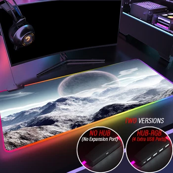 RGB Visuma Miglājs Peles Paliktņa Pasūtījuma HUB Spēļu peles paliktnis Galaxy 4 Port USB DATORU Piederumi Paklāju Ar Extreme-Krāsu LED Backlit
