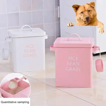 Rīsi Kausa Pet Suns, Pārtikas Noslēgtā Tvertnē Mitruma izturīgs Muca ar Karoti Glabāšanas Kastes контейнер для еды