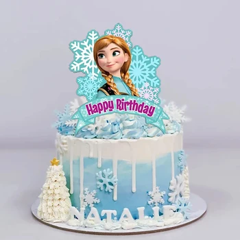 Saldēti Dzimšanas Dienas Svinības Kūka Dekori Anna Elsa Princese Kūka Topper Karoga Bērniem, Meitenēm, Anniversaire Puse Bērnu Duša Kūka Bērni Dod Priekšroku