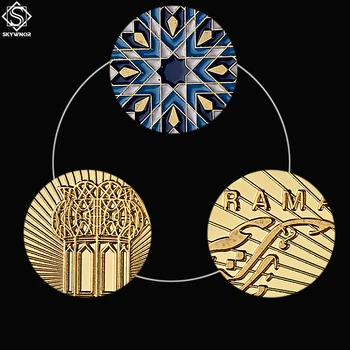 Saūda Arābijas Islāma Musulmaņu Ramadāna Kareem Festivāls Astoņstūra Ilustrācija Zelta Kolekcionējamus Monētas
