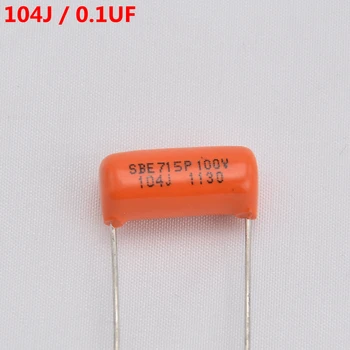 SBE715P 104J 0.1 UF 100V Elektriskā Ģitāra, Bass Oranžs Tonis Kondensators
