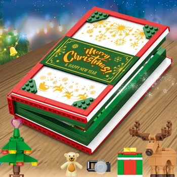 Sembo Bloķēt Ziemassvētku Ciematu Ziemas Māju Ekspertu Kopas Santa Claus Skaitļi Ideju Grāmata Celtniecības Bloki Ziemassvētku Bērnu Rotaļlietas