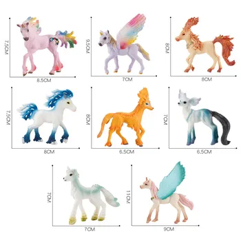 Simulācijas Pasaku Lidot Zirgu Modeli Krāsains Darbības Rādītāji Mītisks Varavīksnes Pegasus Dzīvnieku Briežu Aitu Figūru, Rotaļlietu, Mazulis Dāvanu
