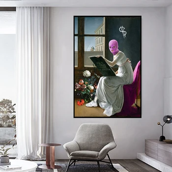 Slavenā Mākslinieka Vintage Plakāti un Izdrukas Ziedu Maskē Karalis Pāriem Luksusa Gleznu audekla sienas māksla bildes Dzīvojamā Istaba Dekori
