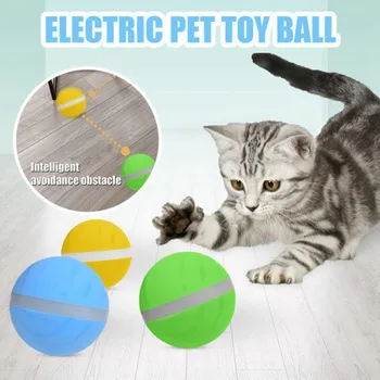 Smart Interaktīvie Pet Rotaļlietas Bumbu LED Ritošā Flash Bumbu USB Lādējamu Interaktīvās Pet Rotaļlietas Kucēns Kaķi Suņi