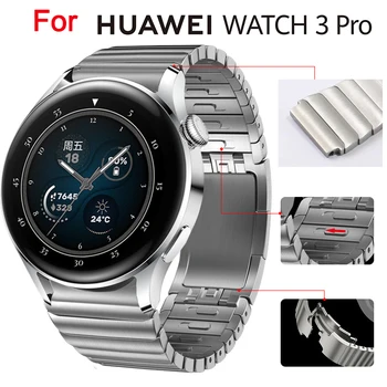 Smart Skatīties Siksnu Huawei Watch3/3pro skatīties 22mm Nerūsējošā Tērauda Metāla Skatīties rezerves siksna ar titāna pelēks /sudraba / melna