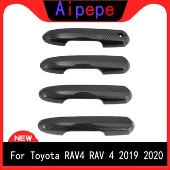 Toyota RAV4 2019 2020 ABS Hromēts Spogulis Oglekļa Šķiedras Ārpuses Durvju Rokturi uz Lietu Apdares Komplekts Gudrs un Normāls Stils