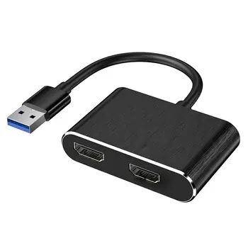 USB 3.0 uz HDMI VGA Adapteri 4K HD Multi-Display Video Dual HDMI Pārveidotājs Windows 7/8/10 OS,Galddatoru,Klēpjdatoru,Monitoru,Projektoru