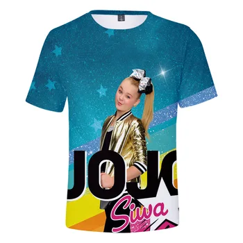 Vasaras Jojo Siwa3D T-krekls Vīriešu un Sieviešu Kawaii Bērnu Multfilmas T-krekls Harajuku Stils Apaļu Kakla Augšu